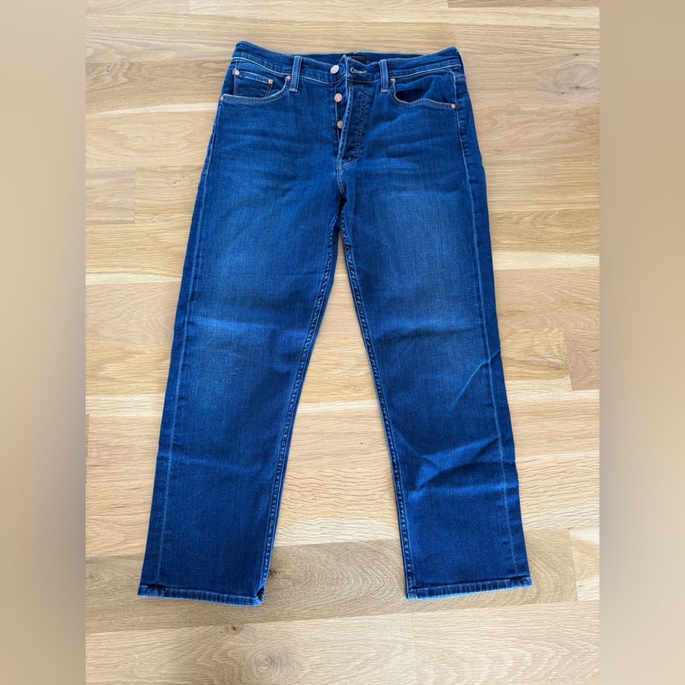 Mother Cropped Straight Leg Jean